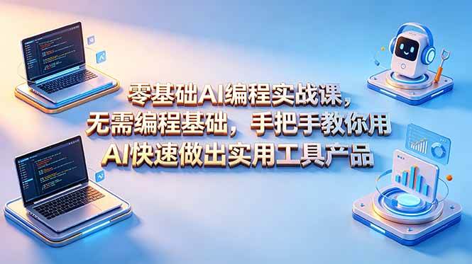 （18785期）零基础AI编程实战课-更新，无需编程基础，手把手教你用AI快速做出实用工具产品-智云网