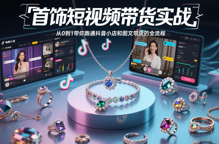 首饰短视频带货实战,从0到1带你跑通抖音小店和图文带货的全流程-智云网