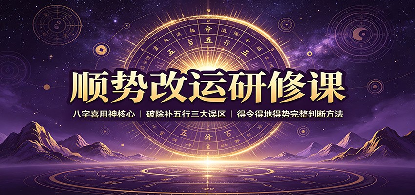 顺势改运研修课:八字喜用神核心,破除补五行三大误区,得令得地得势完整判断方法-智云网