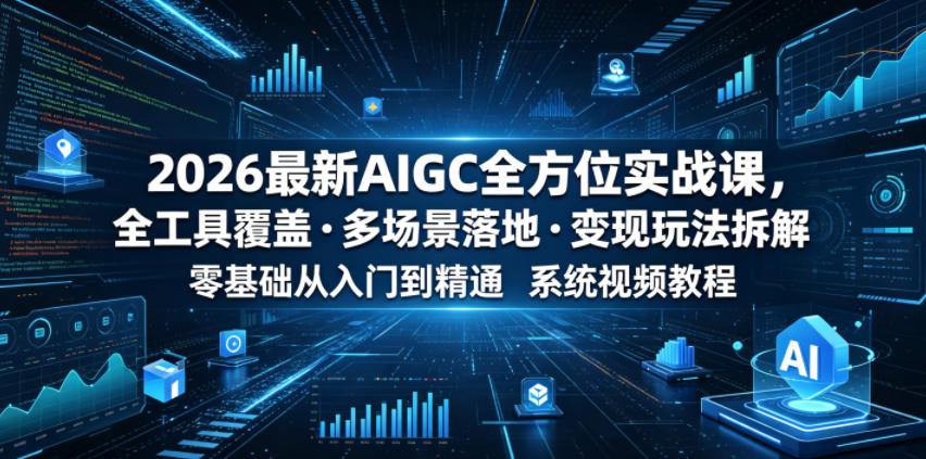2026最新AIGC全方位实战课，全工具覆盖・多场景落地・变现玩法拆解，零基础从入门到精通系统视频教程-智云网
