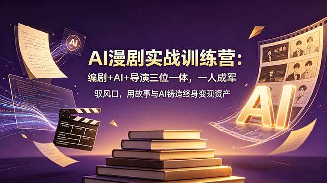 （19032期）AI漫剧实战训练营：编剧+AI+导演三位一体，一人成军 驭风口，用故事与AI铸造终身变现资产-智云网