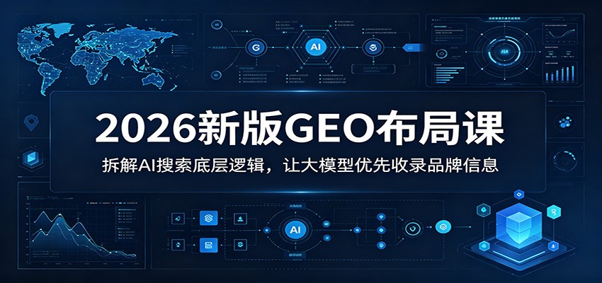 2026新版GEO布局课:拆解AI搜索底层逻辑,让大模型优先收录品牌信息-智云网