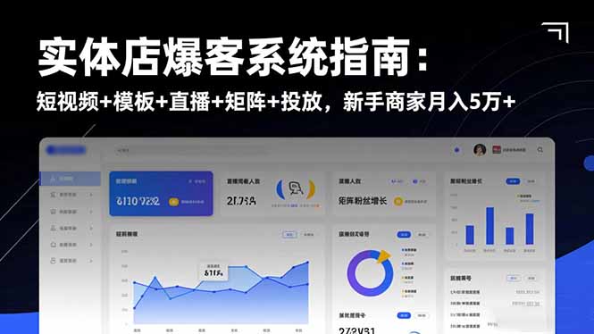 实体店爆客系统指南：短视频+模板+直播+矩阵+投放，新手商家月入5万+-智云网