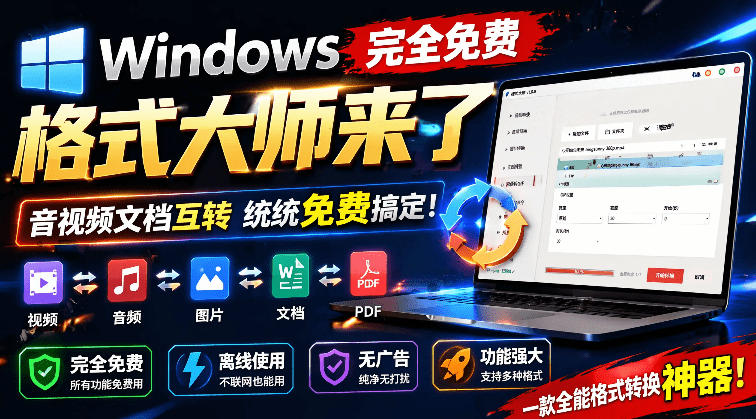 Windows完全免费格式大师来了，音视频文档互转统统免费搞定！免费无广，离线使用格式大师-智云网