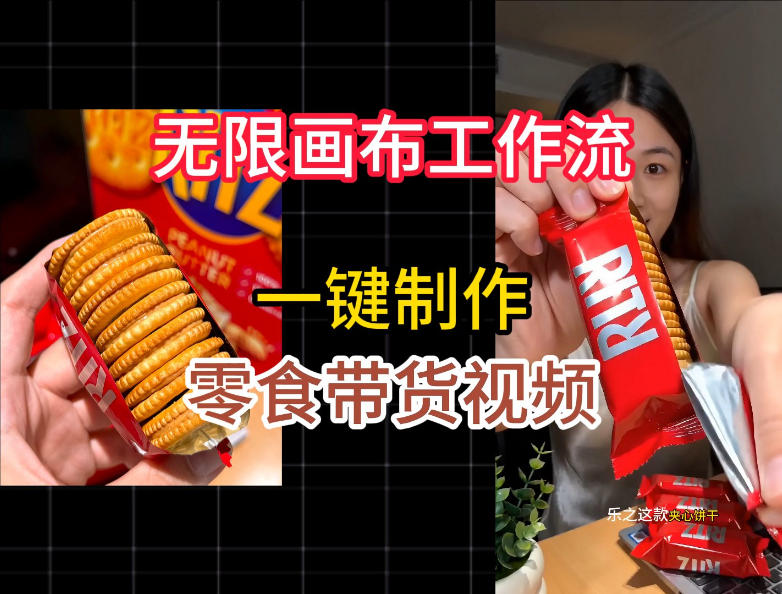 无限画布工作流一键制作零食带货视频，操作简单实操教学-智云网