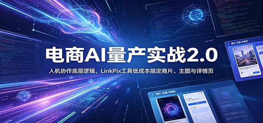 电商人AI量产实战2.0:人机协作底层逻辑,LinkPix工具低成本搞定商片、主图与详情页-智云网