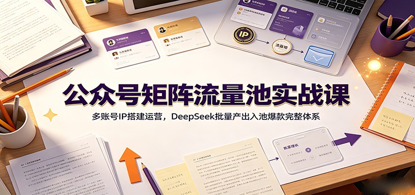 公众号矩阵流量池实战课:多账号IP搭建运营,DeepSeek批量产出入池爆款完整体系-智云网