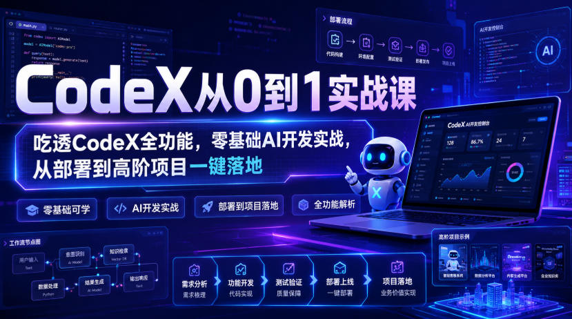 CodeX从0到1实战课，吃透CodeX全功能，零基础AI开发实战，从部署到高阶项目一键落地-智云网