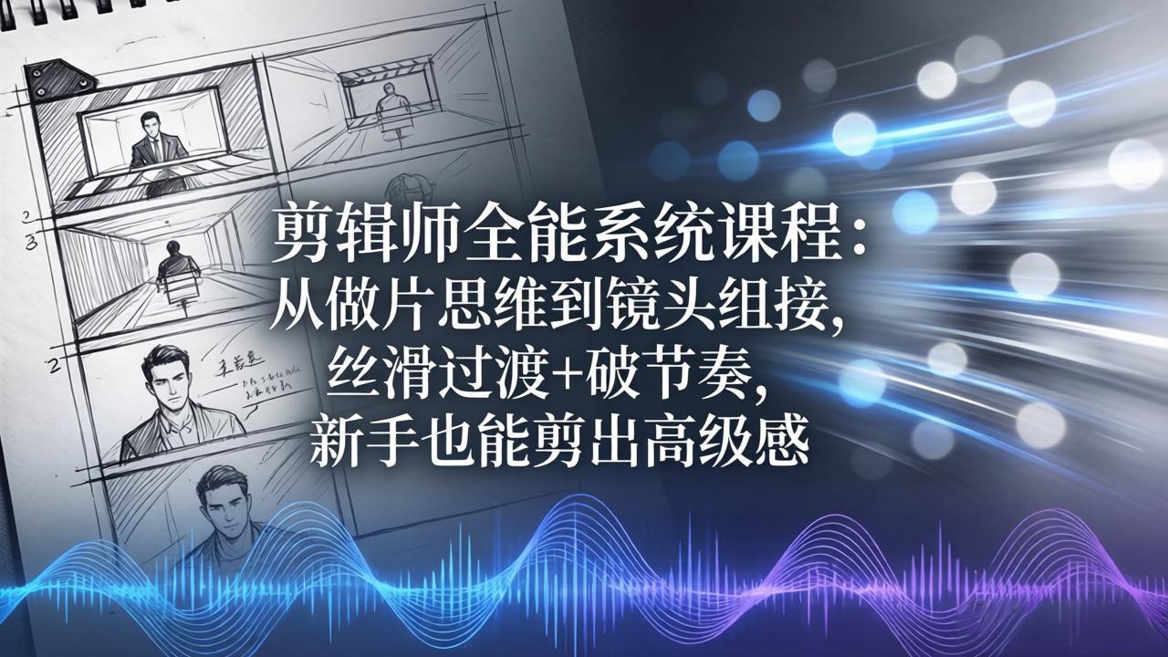 剪辑师全能系统课程：从做片思维到镜头组接，丝滑过渡+破节奏，新手也能剪出高级感-智云网