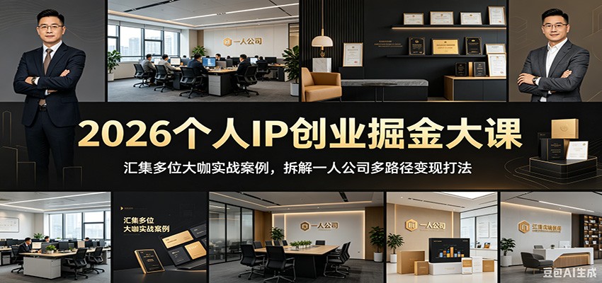 2026个人IP创业掘金大课：汇集多位大咖实战案例，拆解一人公司多路径变现打法-智云网