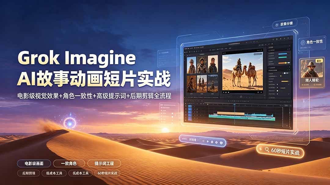 (19305期)Grok Imagine AI故事动画短片实战:电影级视觉效果+角色一致性+高级提示词+后期剪辑全流程-智云网
