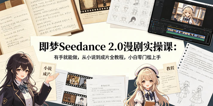 即梦Seedance 2.0漫剧实操课：有手就能做，从小说到成片全教程，小白零门槛上手-智云网