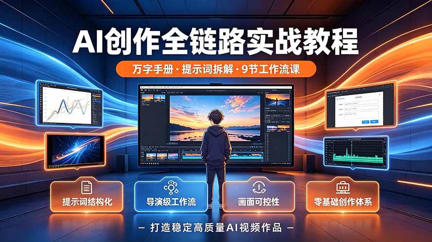 (19247期)AI创作全链路实战教程|万字手册·提示词拆解·9节工作流课,打造稳定高质量AI视频作品-智云网