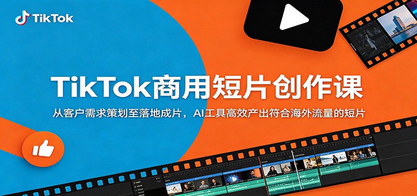 TikTok商用短片创作课:从客户需求策划至落地成片,AI工具高效产出符合海外流量的短片-智云网