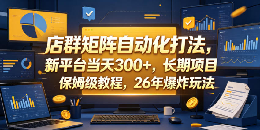 店群矩阵自动化打法，新平台当天300+，长期项目，保姆级教程，26年爆炸玩法【揭秘】-智云网