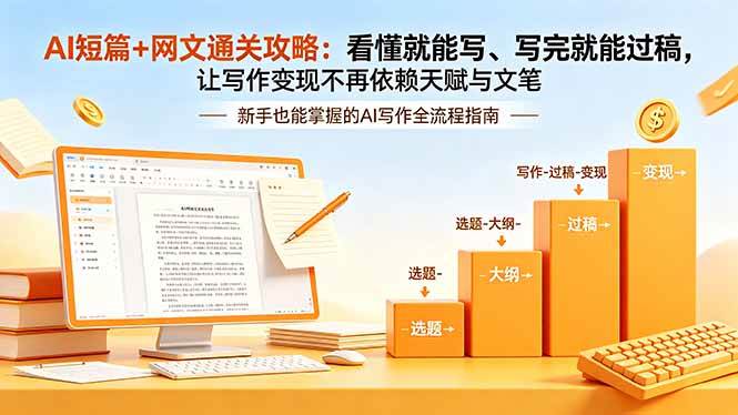 （19655期）AI短篇+网文通关攻略-更新：看懂就能写、写完就能过稿，让写作变现不再依赖天赋与文笔-智云网