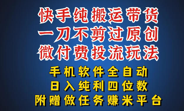 最新黑科技快手搬运带货方法,手机就能操作,轻松带你日入四位数【揭秘】-智云网