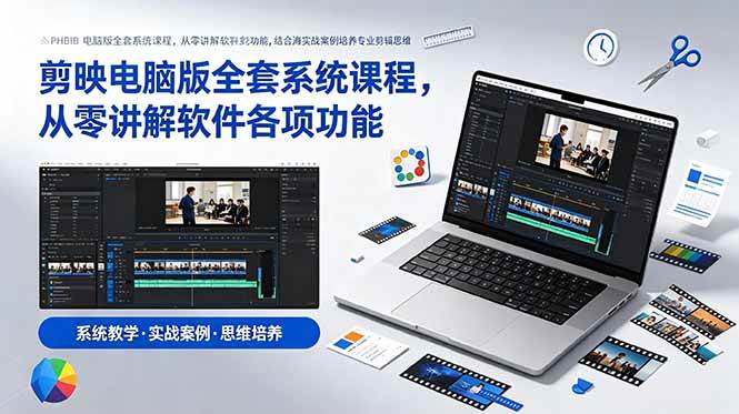 （18926期）剪映电脑版全套系统课程，从零讲解软件各项功能，结合海量实战案例培养专业剪辑思维-智云网