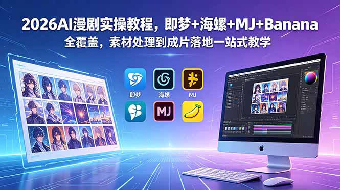 2026AI漫剧实操教程,即梦+海螺+MJ+Banana全覆盖,素材处理到成片落地一站式教学-智云网