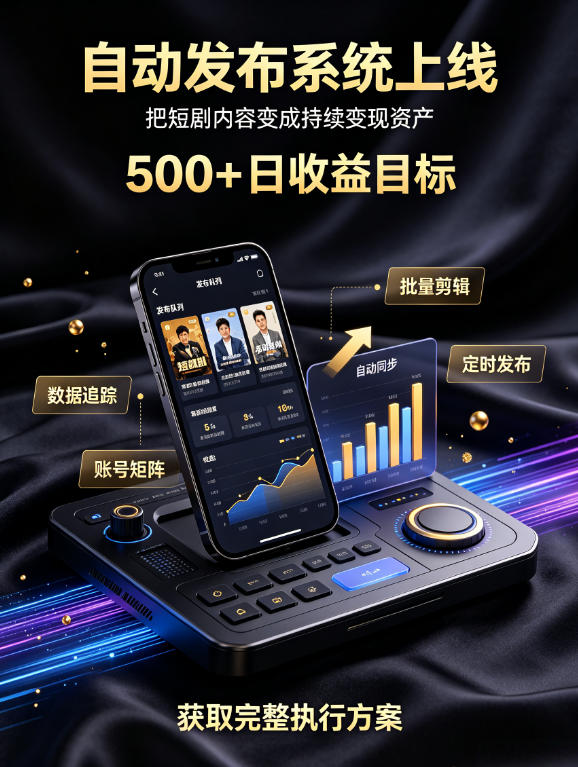 还在找靠谱线上副业？快手短剧项目，全程自动发布内容，不用熬夜做视频，轻松日入500+【揭秘】-智云网