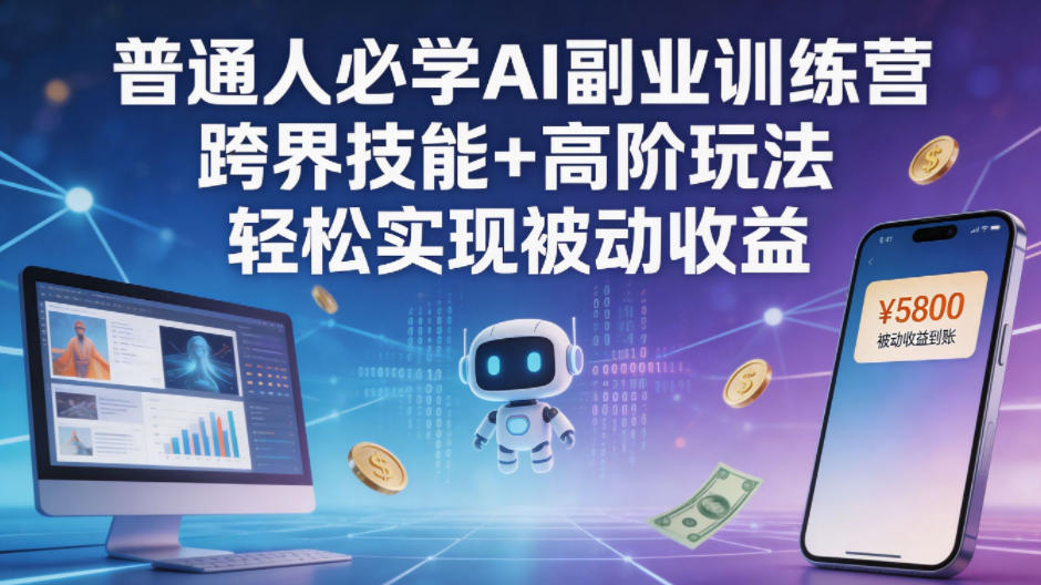普通人必学AI副业训练营跨界技能+高阶玩法轻松实现被动收益-智云网