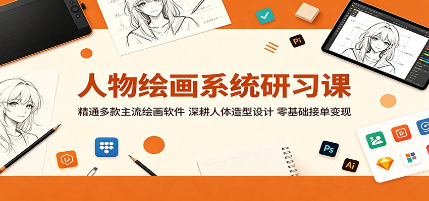 人物绘画系统研习课：精通多款主流绘画软件，深耕人体造型设计，零基础接单变现-智云网
