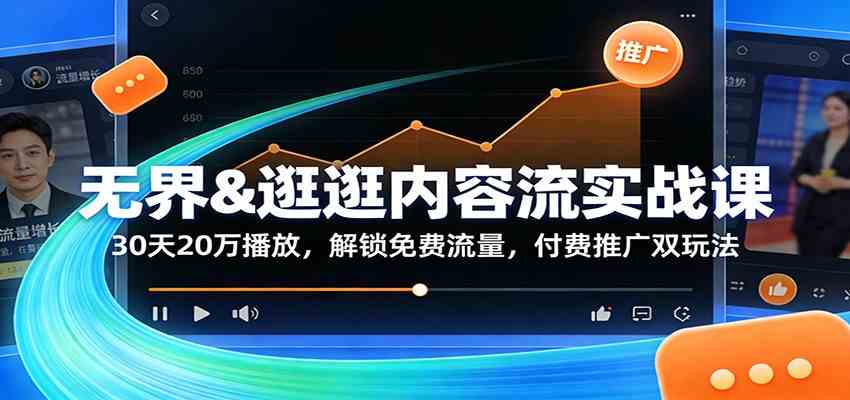无界&逛逛内容流实战课:30天20万播放,解锁免费流量,付费推广双玩法-智云网