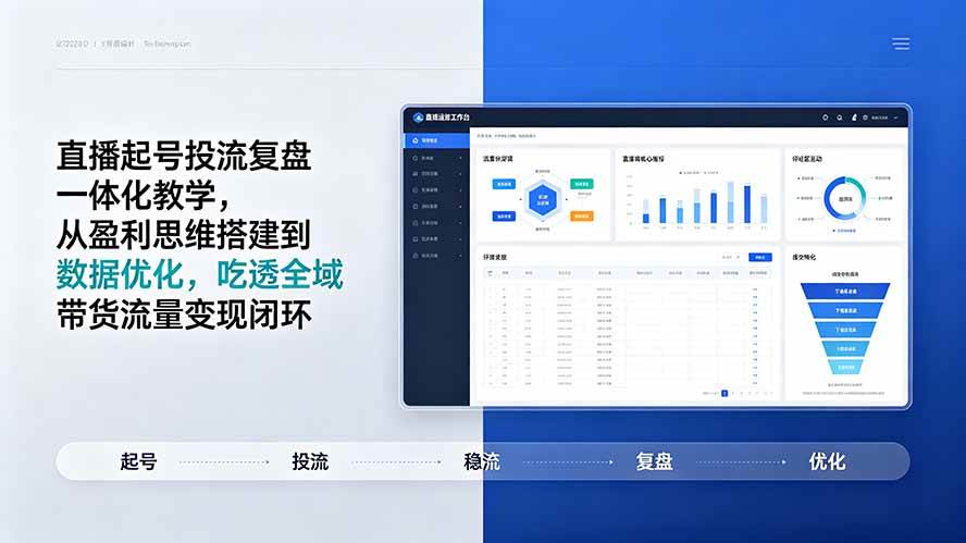 (19241期)直播起号投流复盘一体化教学,从盈利思维搭建到数据优化,吃透全域带货流量变现闭环-智云网