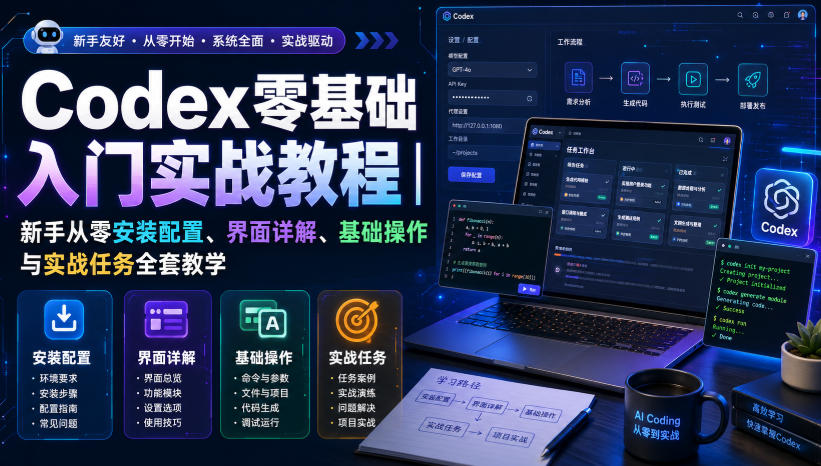 Codex零基础入门实战教程|新手从零安装配置、界面详解、基础操作与实战任务全套教学-智云网