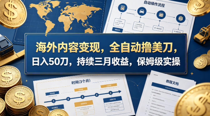 海外内容变现，全自动撸美刀，日入50刀，持续三月收益，保姆级实操【揭秘】-智云网