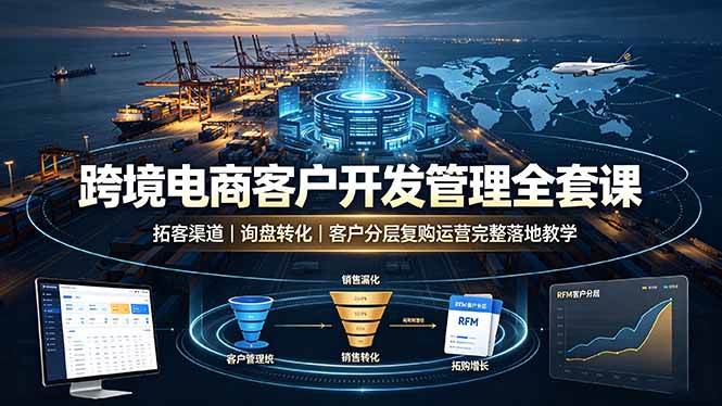 （19274期）跨境电商客户开发管理全套课·拓客渠道｜询盘转化｜客户分层复购运营完整落地教学-智云网