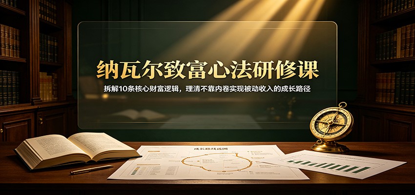 纳瓦尔致富心法研修课：拆解10条核心财富逻辑，理清不靠内卷实现被动收入的成长路径-智云网