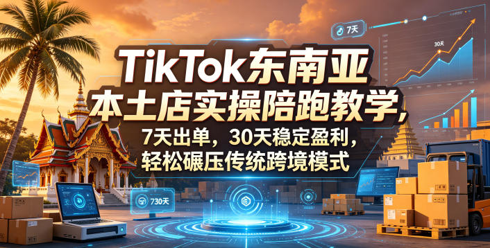 TikTok东南亚本土店实操陪跑教学,7天出单,30天稳定盈利,轻松碾压传统跨境模式-智云网