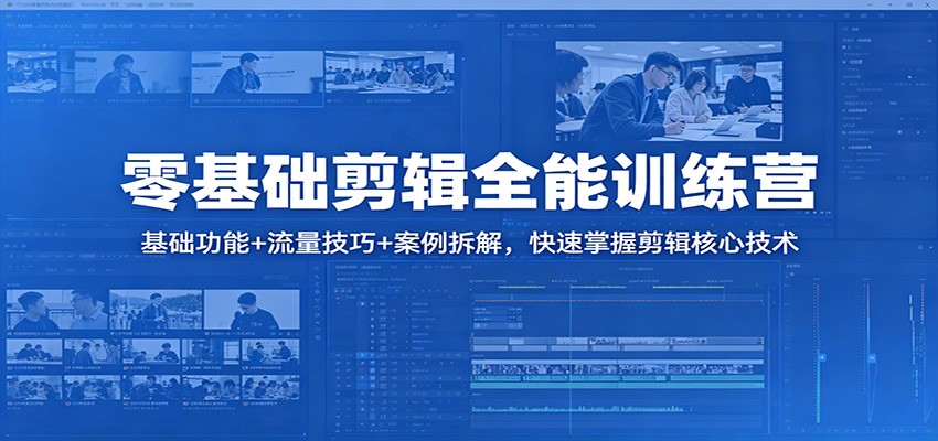 零基础剪辑全能训练营：基础功能+流量技巧+案例拆解，快速掌握剪辑核心技术-智云网