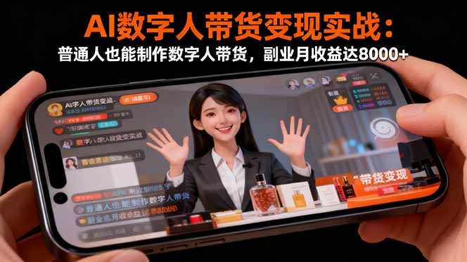 AI数字人带货变现实战：普通人也能制作数字人带货，副业月收益达8000+-智云网