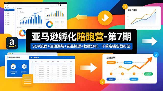 (18752期)亚马逊孵化陪跑营-第7期:SOP流程+注册避坑+选品梳理+数据分析,千单店铺实战打法-智云网