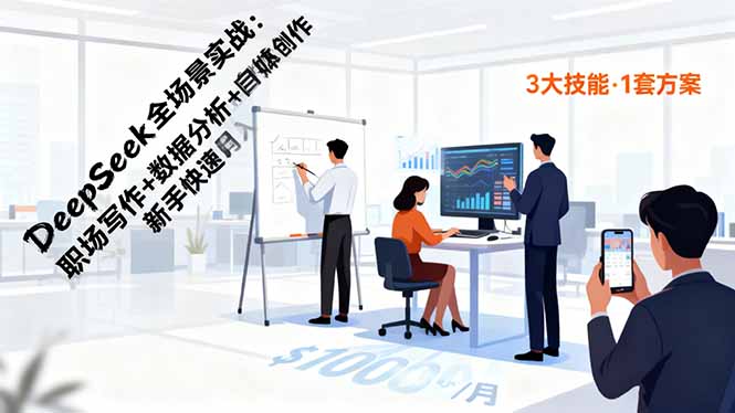 DeepSeek全场景实战：职场写作+数据分析+自媒体创作，新手快速月入过万-智云网