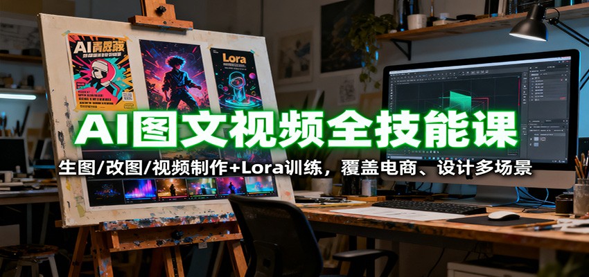 AI图文视频全技能课：生图/改图/视频制作+Lora训练，覆盖电商 、设计多场景-智云网