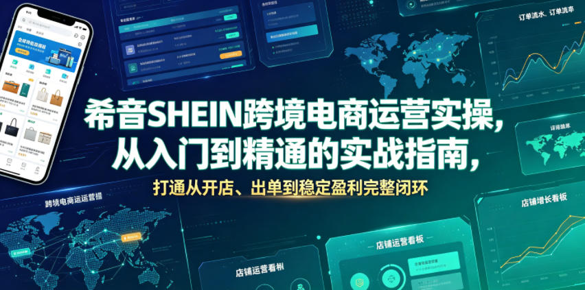 希音SHEIN跨境电商运营实操，从入门到精通的实战指南，打通从开店、出单到稳定盈利完整闭环-智云网
