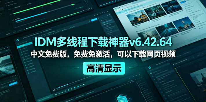 IDM多线程下载神器v6.42.64中文免费版，免费免激活，可以下载网页视频（例如飞书文档内的视频）-智云网