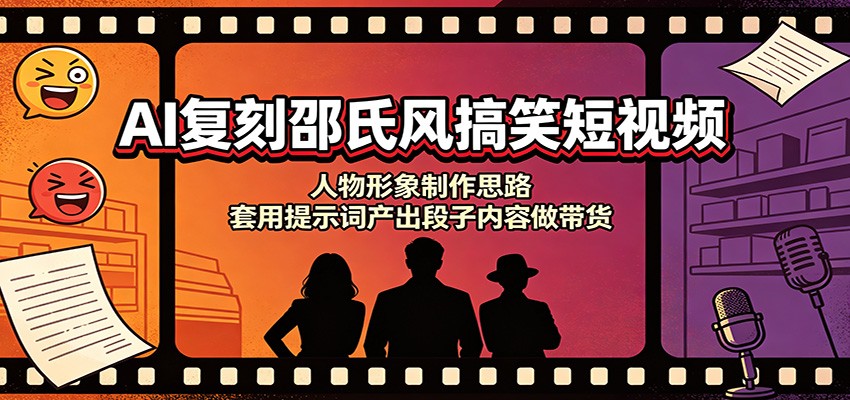 AI复刻邵氏风搞笑短视频：人物形象制作思路，套用提示词产出段子内容做带货-智云网