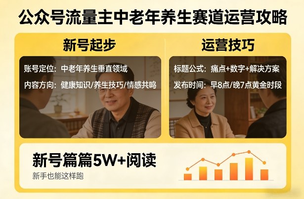 公众号流量主中老年养生赛道，新号篇篇5W+阅读，新手也能这样跑-智云网