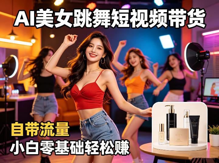 AI美女跳舞短视频带货:自带流量,小白零基础轻松賺,详细拆解-智云网