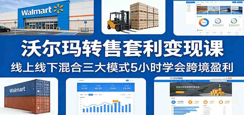 沃尔玛转售套利变现课:线上线下混合三大模式5小时学会跨境盈利-智云网