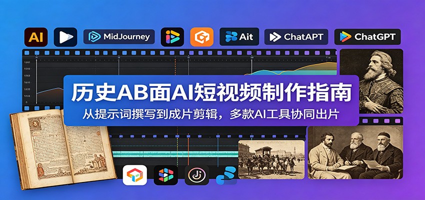 历史AB面AI短视频制作指南：从提示词撰写到成片剪辑，多款AI工具协同出片-智云网
