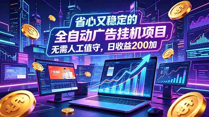 （18899期）全自动广告挂机项目，全程无需人工值守。稳定创收每日收益200+-智云网